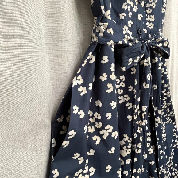 Calvin Klein Sleeveless Collared Button Down Tie Waist Dress w/ pockets Size 8 - Picture 8 of 11